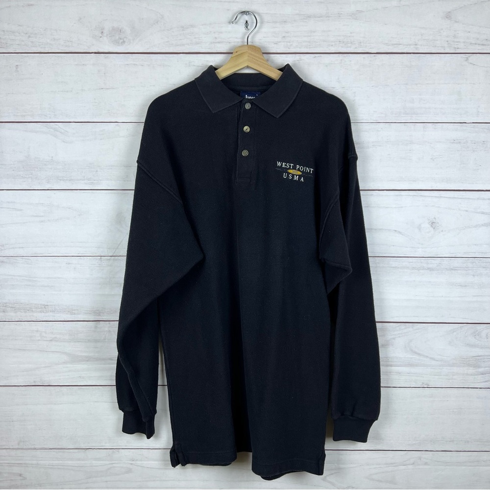 Vintage West Point US Marines Long Sleeve Polo Rugby Shirt Large